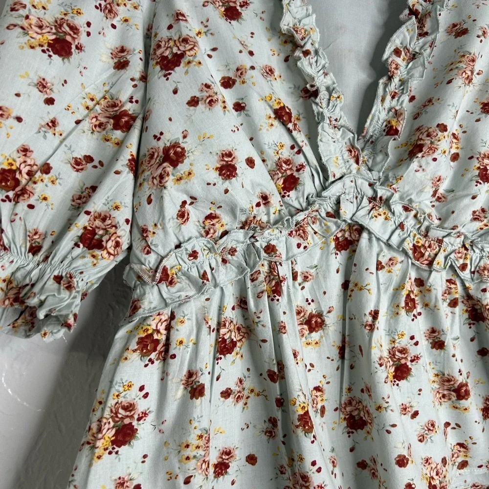 Hyacinth  Tuckernuck  Soft Floral  Women's  Peplum Romantic SZ  XS  Bohemian
